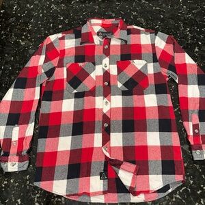 Aw Outfitters 100% Cotton Flannel LG Men’s Med/ Heavy Weight Red Black & White